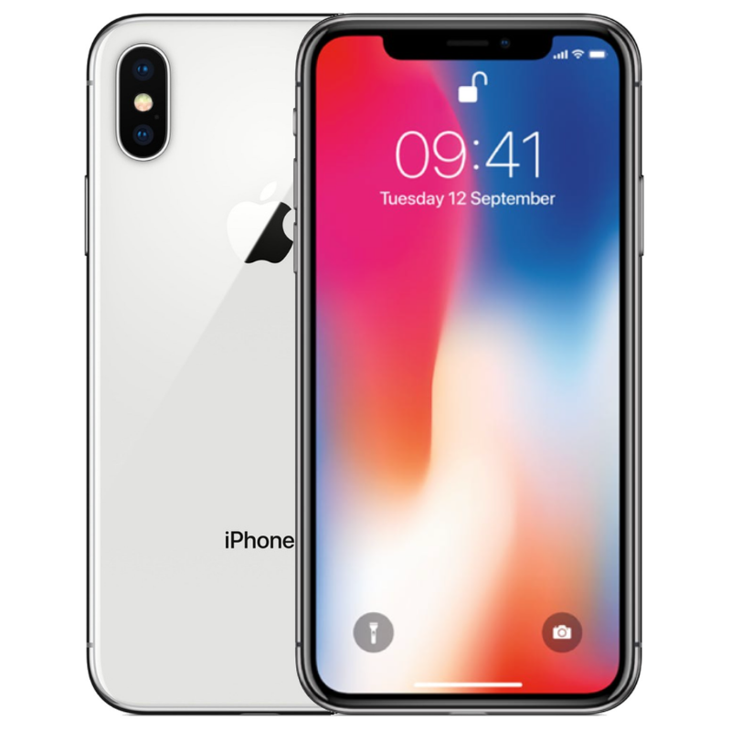 iPhone X 256GB No Face ID Silver (3 Month Warranty) + Cover Bundle Value: R200