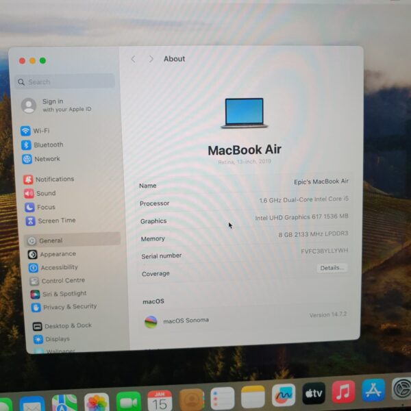 MacBook Air 13-Inch "Core i5" 1.6 GHz (Late 2019) 8GB RAM 256GB SSD Space Grey (6 Month Warranty) - Image 12