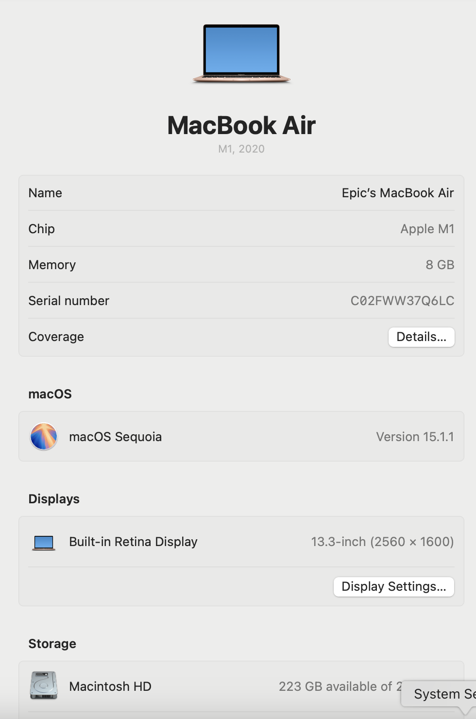 MacBook Air M1 8 CPU/ 7 GPU 13-inch (2020) 8GB RAM 256GB SSD Gold (12 Month Warranty) - Image 11