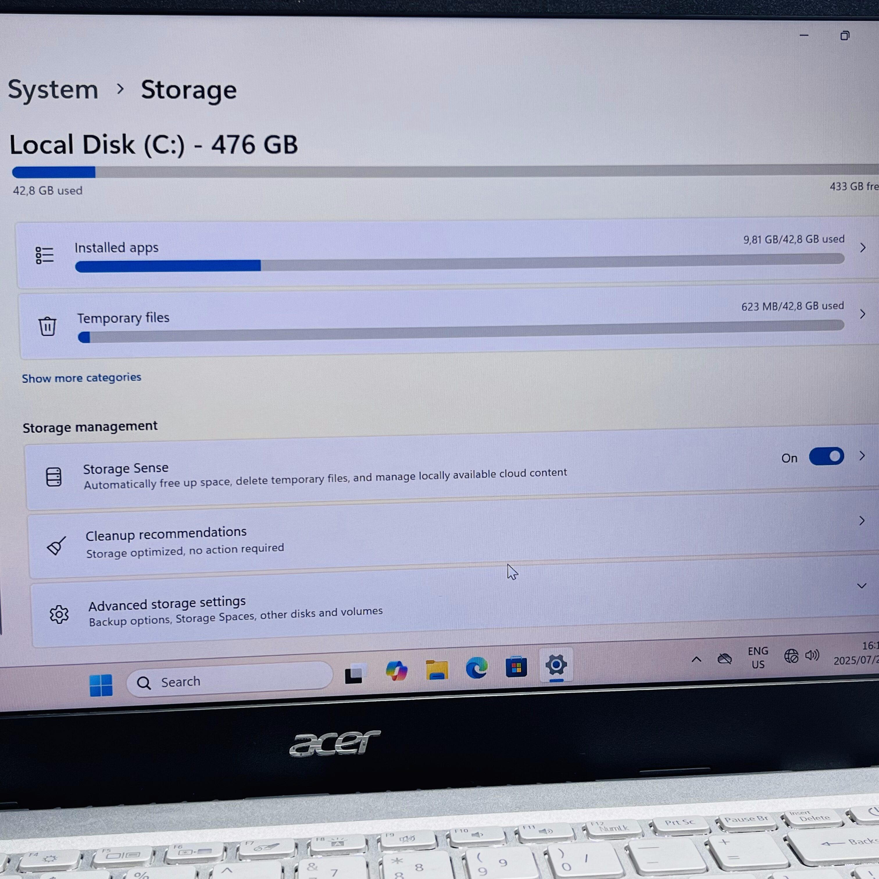 Acer Aspire 5 A514-54-77QU 11th Gen 2.80GHz "Core i7" 16GB RAM 500GB SSD And 500GB HDD Silver - No Battery - Image 16