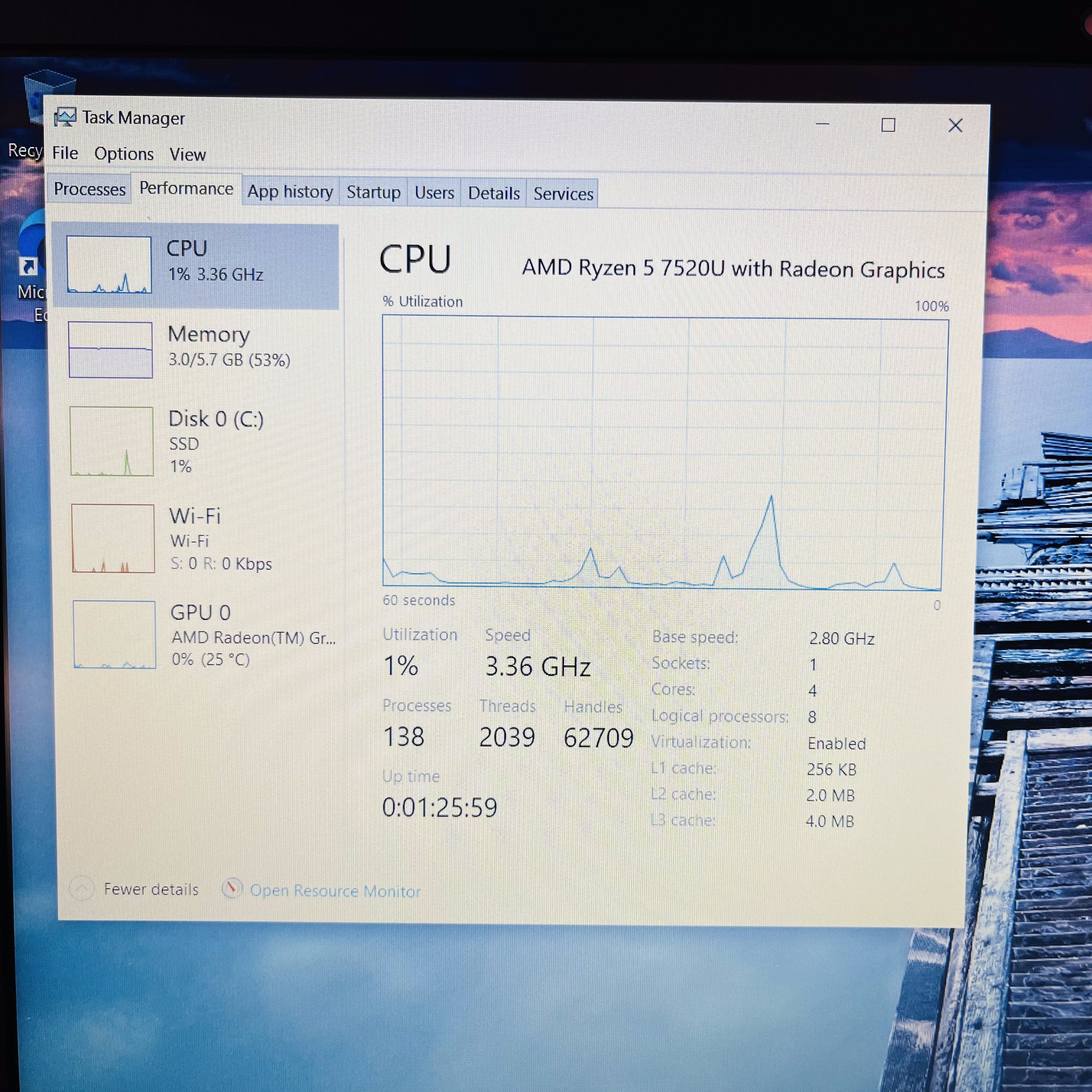 Lenovo Ideapad 1 15AMN7 AMD Ryzen 5 2.80GHz 8GB RAM 512GB SSD Silver - Hinge Damage - Image 20