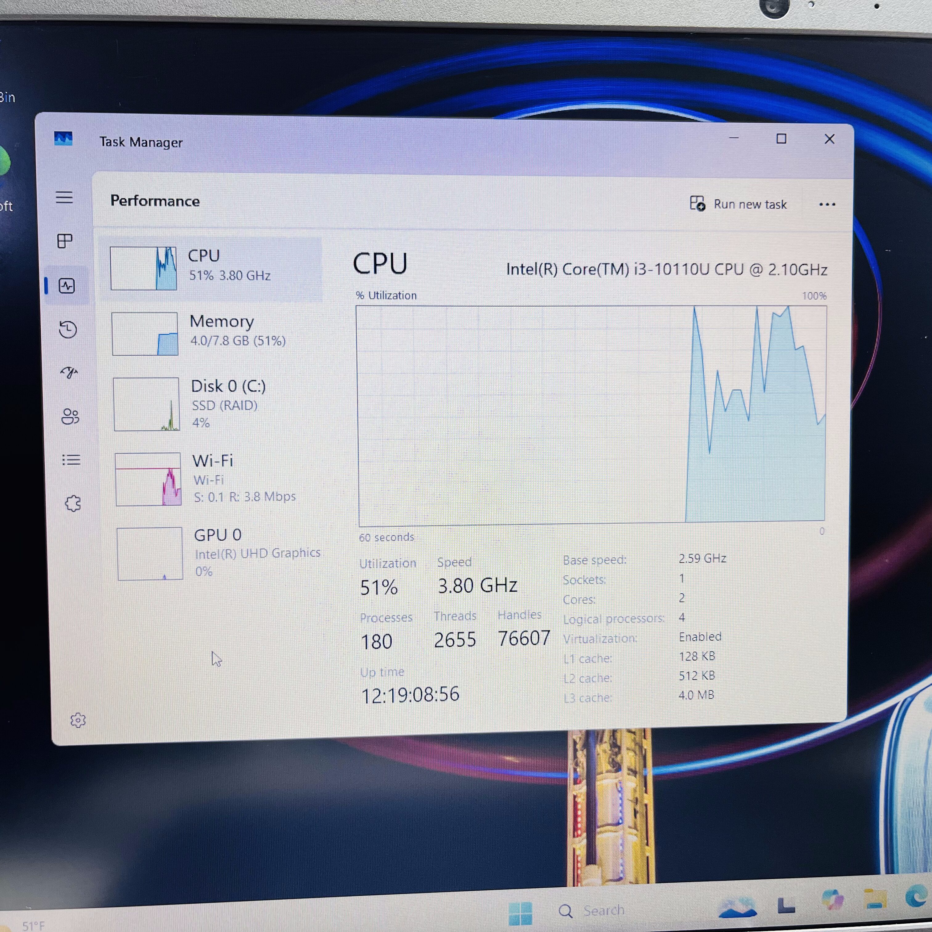 Dell Vostro 3591 10th Gen "Core i3" 2.10GHz 8GB RAM 500GB SSD (NVMe) Black - Minor Bright Spots - Image 11