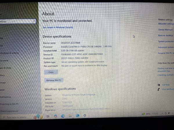 Acer Aspire 3 A315-53 7th Gen "Core i3" 2.40GHz 8GB RAM 512GB SSD Black - Damaged Casing And Hinge - Image 15