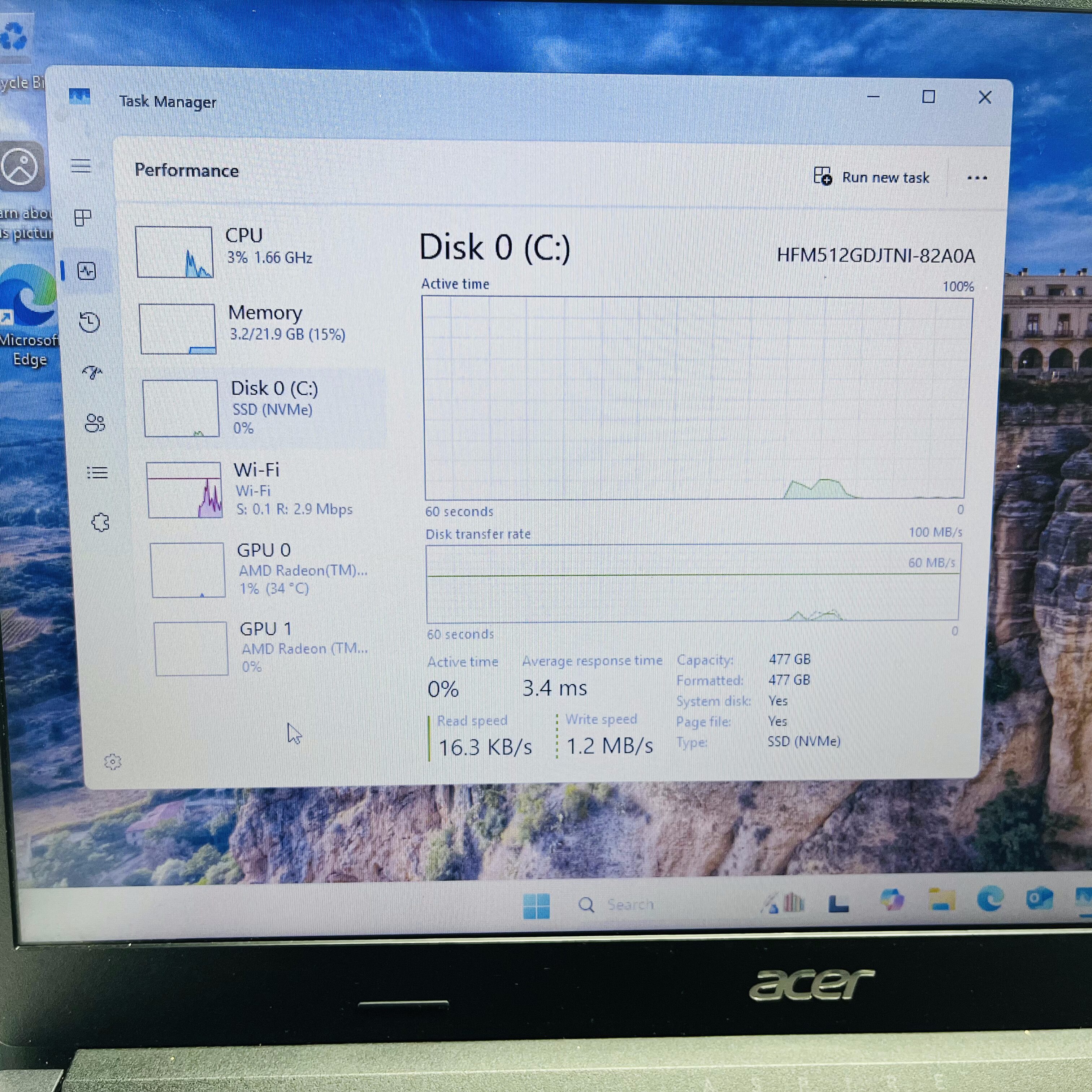 Acer Aspire 3 A315-23 Ryzen 5 2.10GHz 24GB RAM 500GB SSD (NVME) Black - Image 15