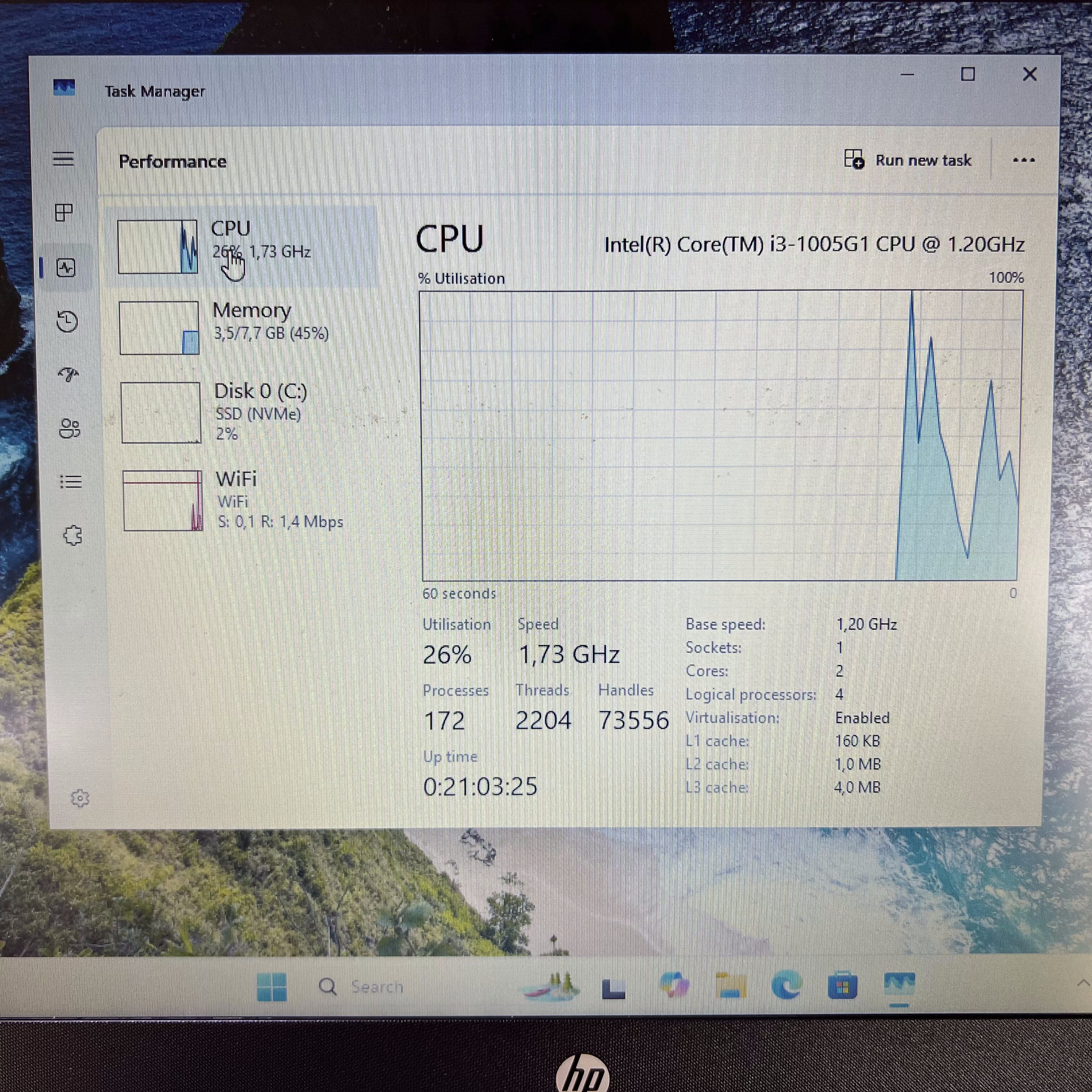 HP 14dq1031 ni "Core i3" 8GB RAM 256GB SSD Silver - Bright Spots | Chipped Casing - Image 10