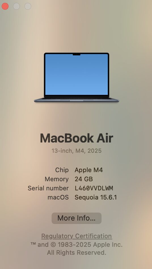 Apple MacBook Air 13-Inch “M4” 10 CPU/ 8 GPU (2025) 24GB RAM 512GB SSD Midnight (12 Month Warranty) - Image 13