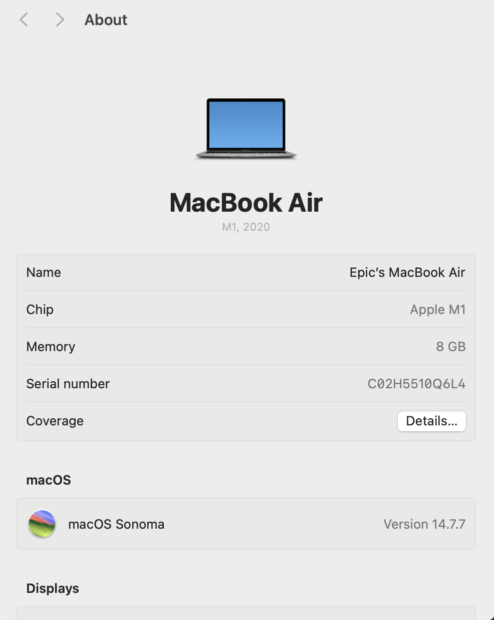 Apple MacBook Air “M1” 13-Inch 7 GPU/8 CPU (2020) 8GB RAM 256GB SSD Space Gray (12 Month Warranty) - Image 14
