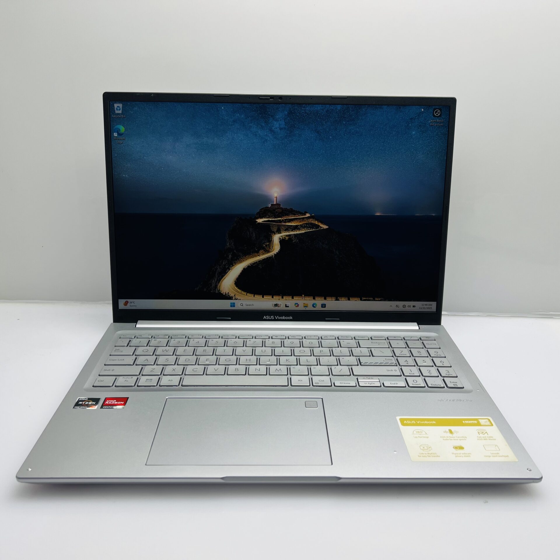 Asus VivoBook M1603Q Ryzen 7 3.20GHz 16GB RAM 500GB SSD Silver - (Grade B) - Image 3
