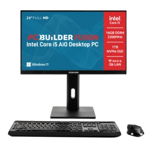 PCBuilder FUSION 24″ Intel Core i5-14400 Windows 11 AiO Desktop PC - Unboxed