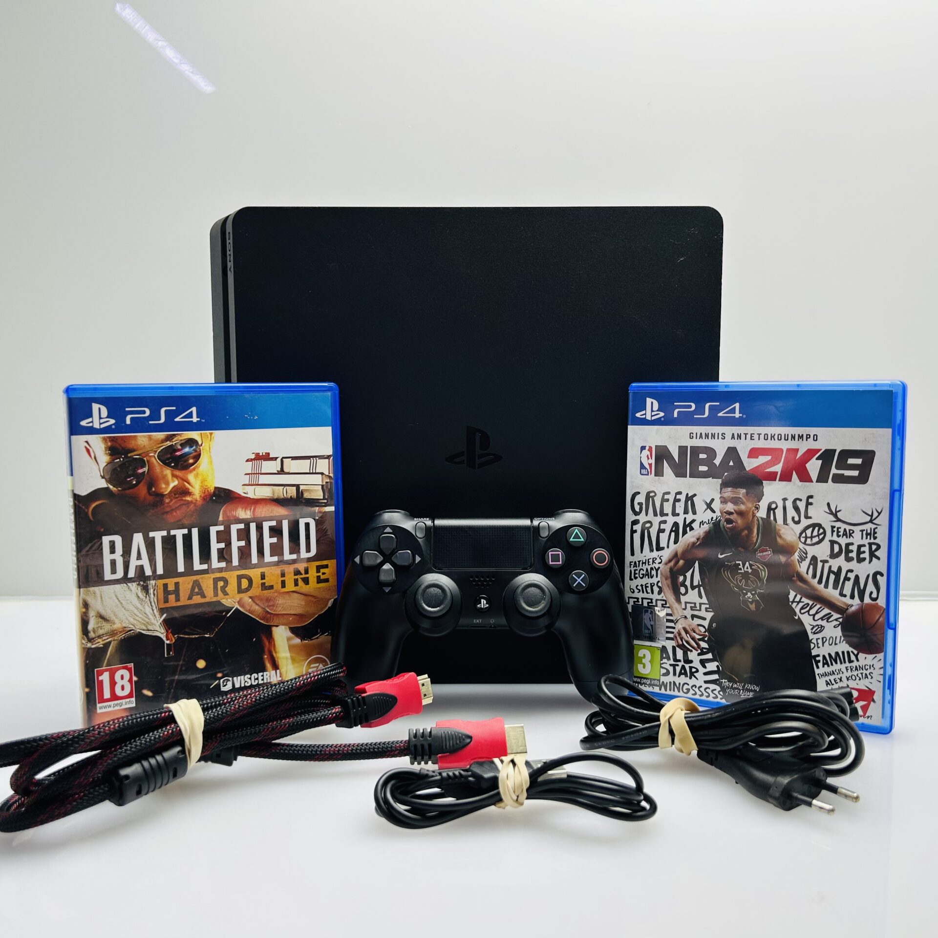 PlayStation 4 Slim Black 500GB + 1 Controller + HDMI Cable + Power Cable + 2 Games - (Grade B) - Image 11