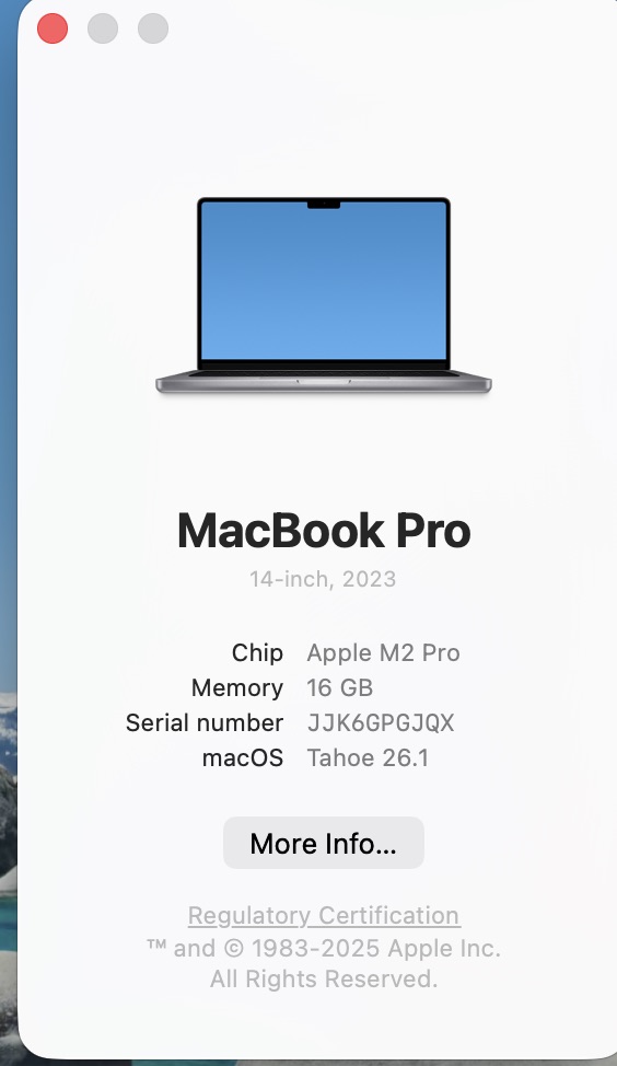 Apple MacBook Pro M2 Pro 14-Inch 10 CPU/16 GPU 16GB RAM 512GB SSD