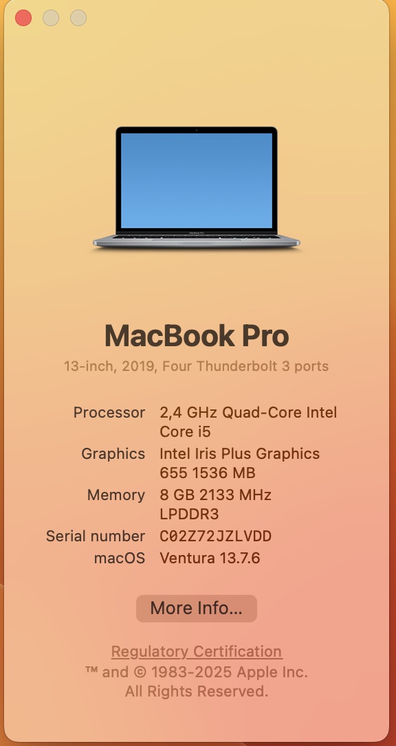 Apple MacBook Pro 13-Inch “Core i5” 2.4GHz (TouchBar/2019) 8GB RAM 512GB SSD Space Gray (Grade B) - Image 11