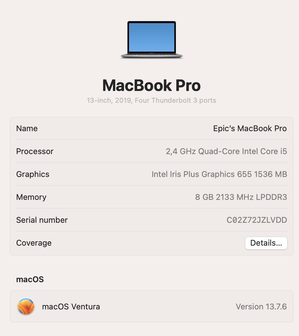 Apple MacBook Pro 13-Inch “Core i5” 2.4GHz (TouchBar/2019) 8GB RAM 512GB SSD Space Gray (Grade B) - Image 12