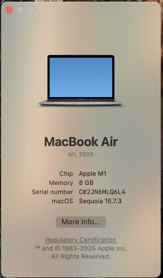 Apple MacBook Air “M1” 13-Inch 8CPU/7 GPU (2020) 8GB RAM 256GB SSD Space Gray (Grade B) - Cracked LCD Panel - Image 11