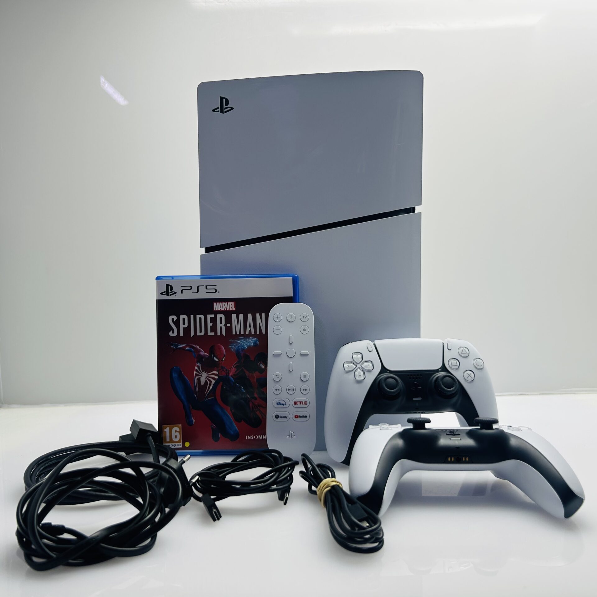 Playstation 5 Slim Physical Disk Edition 1TB White + 2 Controllers + 1 Game + HDMI Cable + Power Cable (Grade A) - Image 9