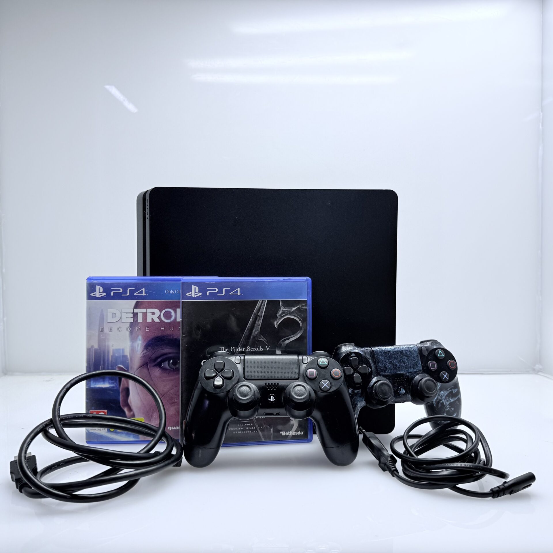 PlayStation 4 Slim Black 500GB + HDMI Cable + Power Cable + 2 Games + 2 Controllers (Grade B) - Image 11