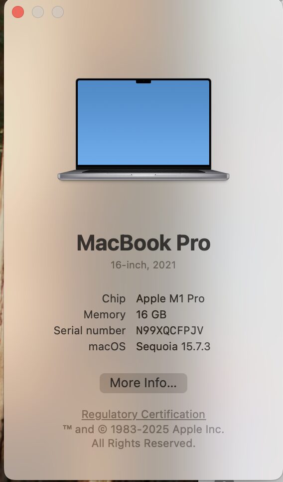 Apple Macbook Pro “M1 Pro” 16-Inch 10 CPU/16 GPU (2021) 16GB RAM