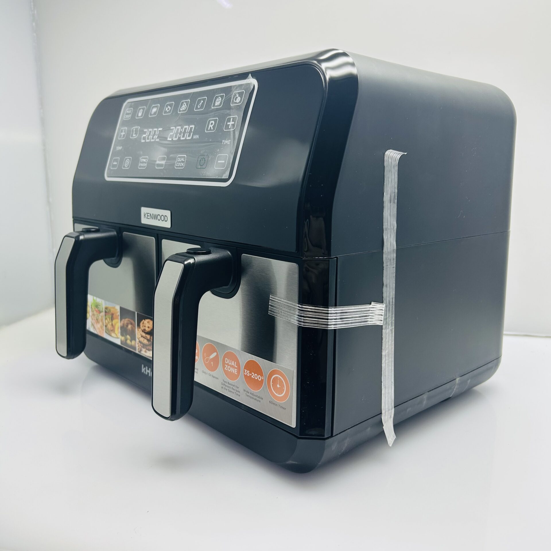 Kenwood Dual Air Fryer HFM75.000MB Black (Grade B) - Image 3
