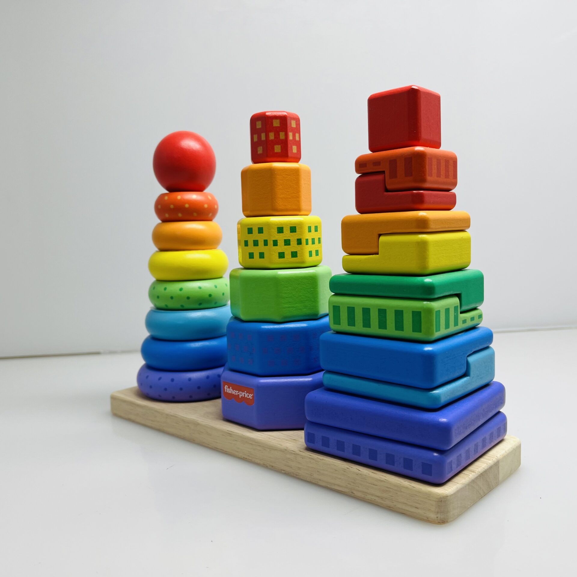 COMBO DEAL: Fisher-Price Piano Gym + Fisher-Price Wooden Stacking Shape Sorter. - Image 6