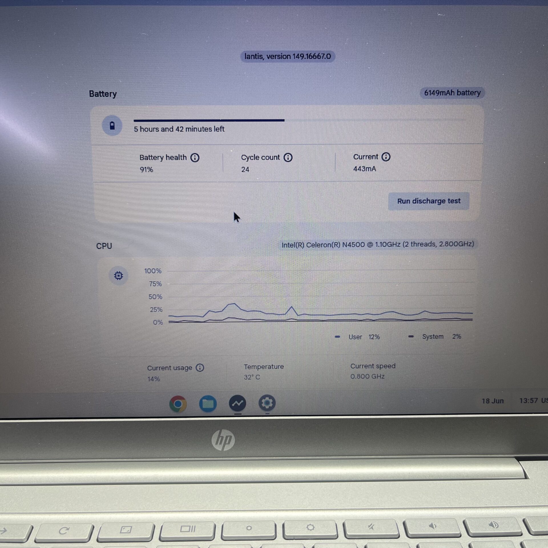 HP Chromebook 14a-na1000ni "Celeron N4500" 1.10GHz 4GB RAM 256GB Silver (Condition: Excellent) - Image 10