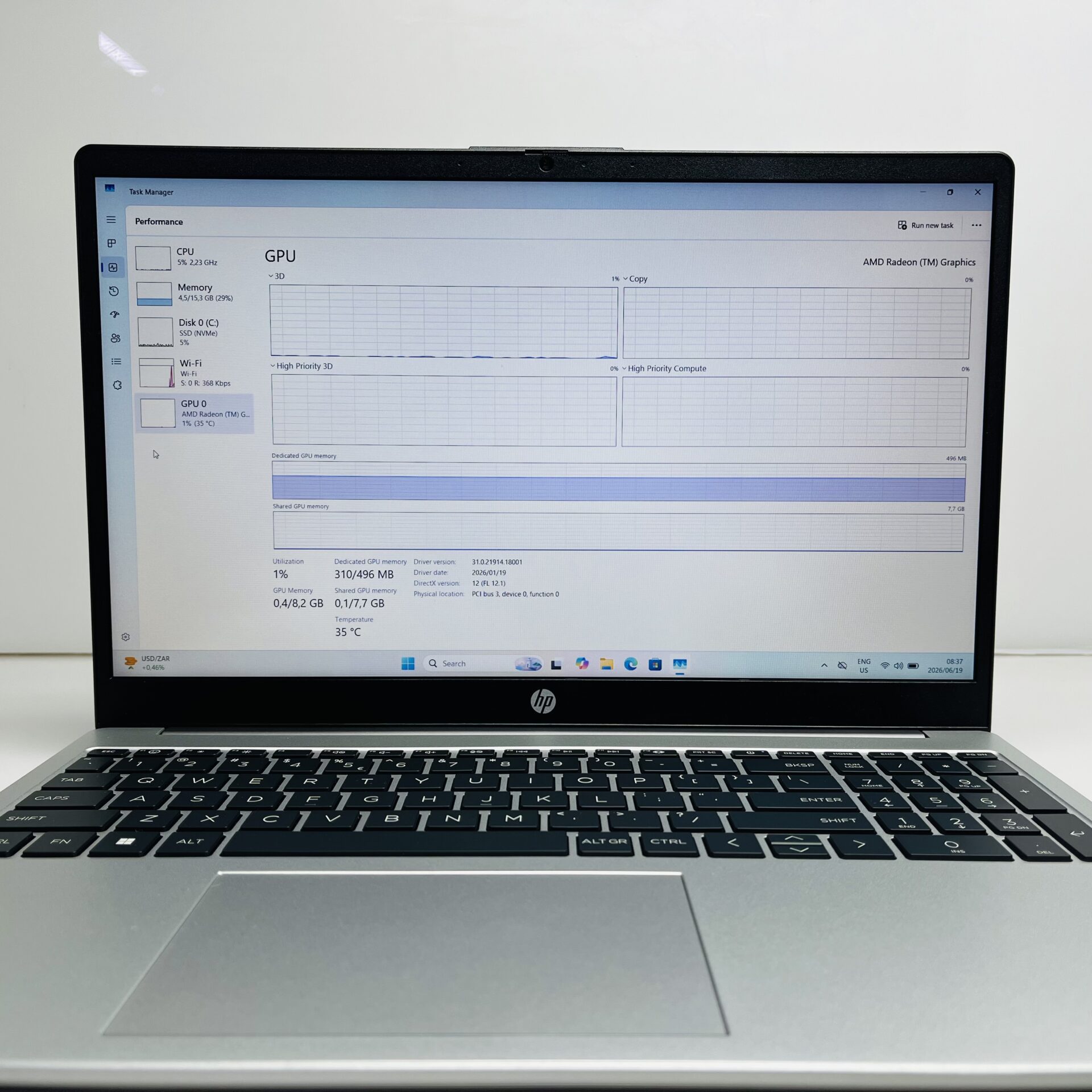 HP 255 G10 "AMD Ryzen 5 7530U" 2.00 GHz 16GB RAM 512GB SSD NVMe Turbo Silver (Condition: Excellent) - Image 9