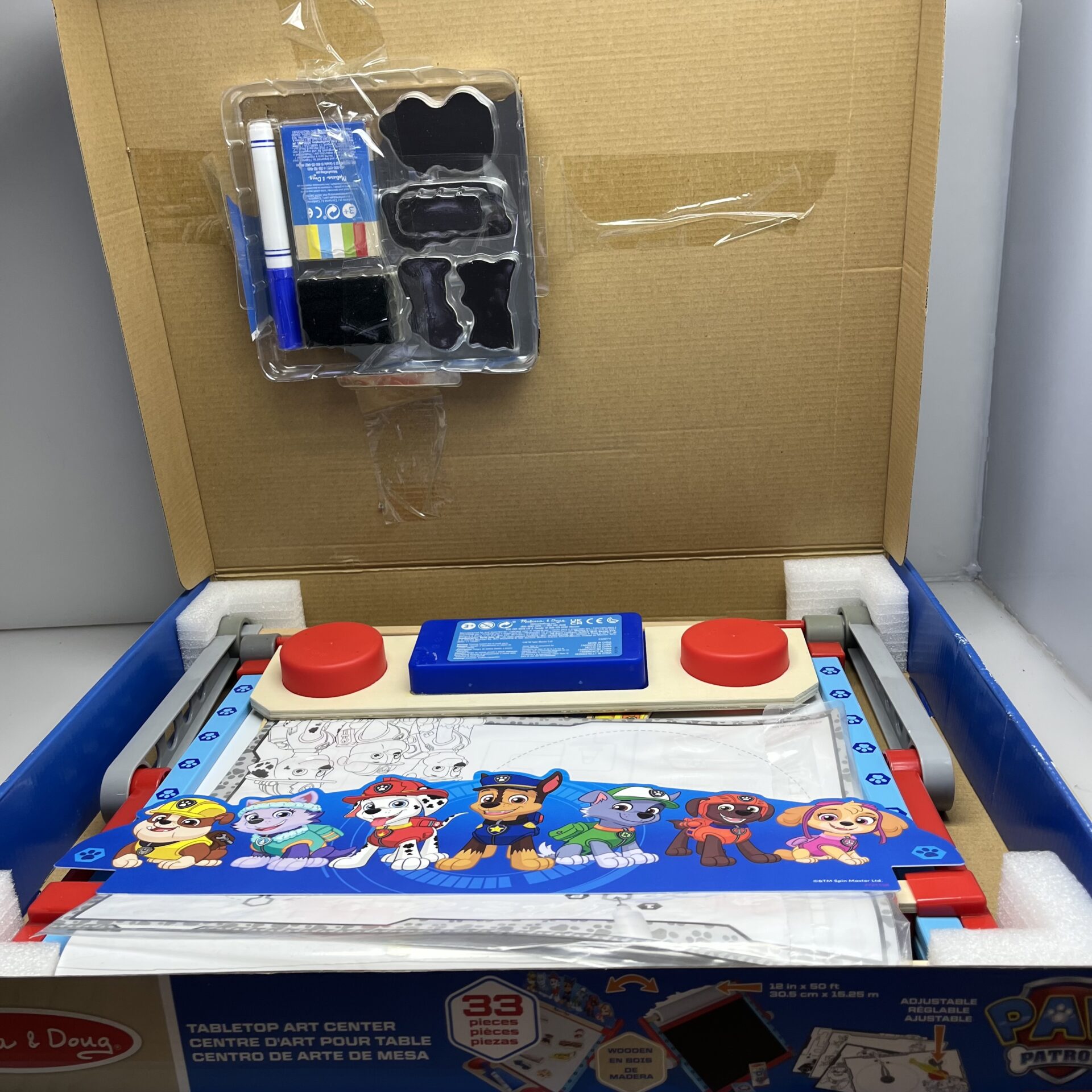 Melissa And Doug PAW Patrol Wooden Tabletop Art Center (Condition: Good) - Image 6