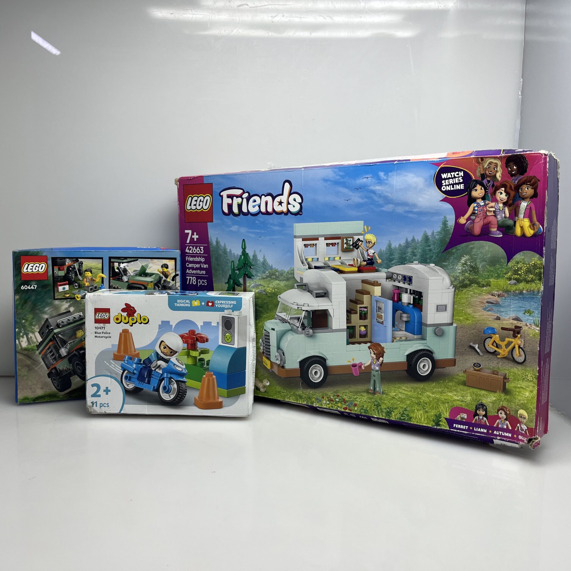 COMBO DEAL: LEGO® Friends Camper Adventure + LEGO® City Off-Road 4x4 Mountain Truck + LEGO® DUPLO Police Motorcycle - Image 2