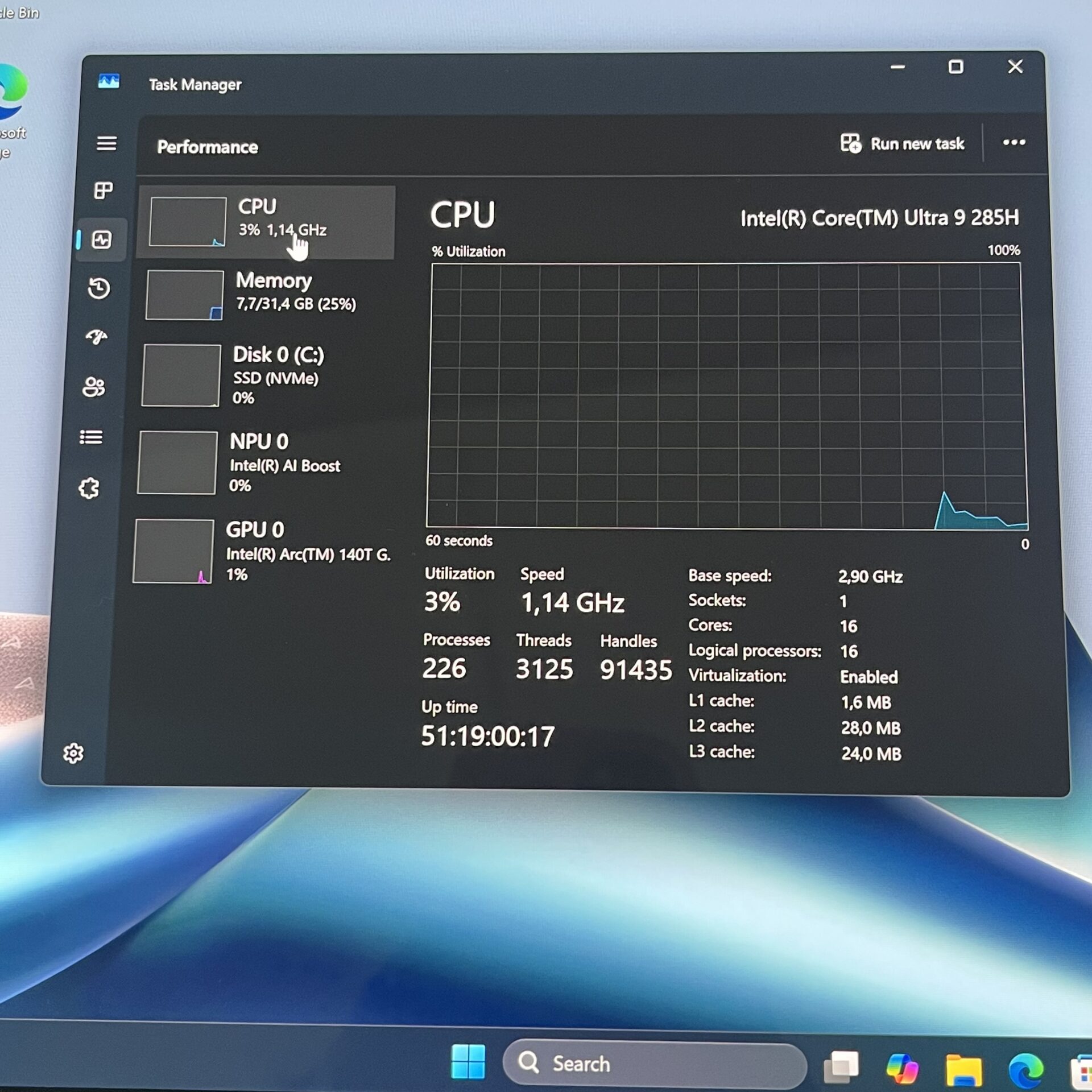 Asus ZenBook 14 UX3405C "Core Ultra 9" 2.90GHz 32GB RAM 1TB SSD Ponder Blue (Condition: Pristine) - Image 15