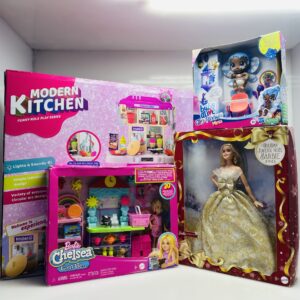 COMBO: Barbie Role Play | Modern Kitchen Chef Set | Barbie Chelsea  | Holiday Barbie | Baby Alive Glo Pixies Mini
