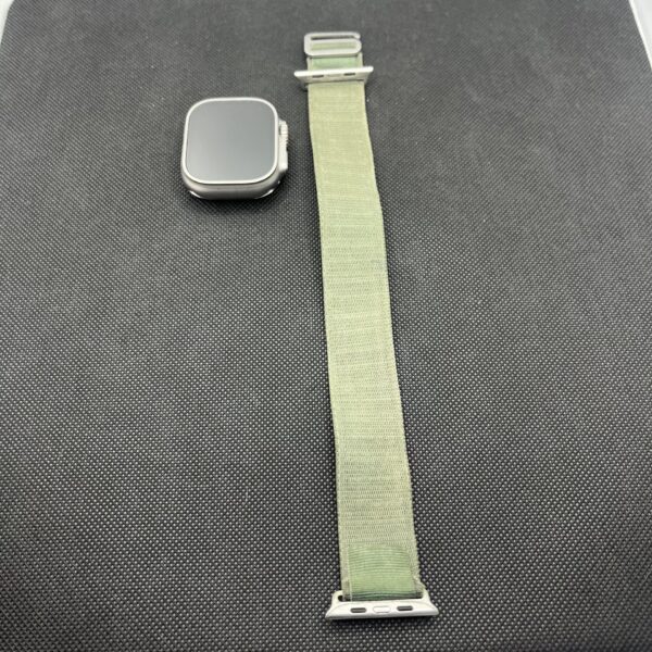 Apple Watch Ultra 49mm LTE Titanium Black with Army Green Straps (Condition: Good) - Image 7