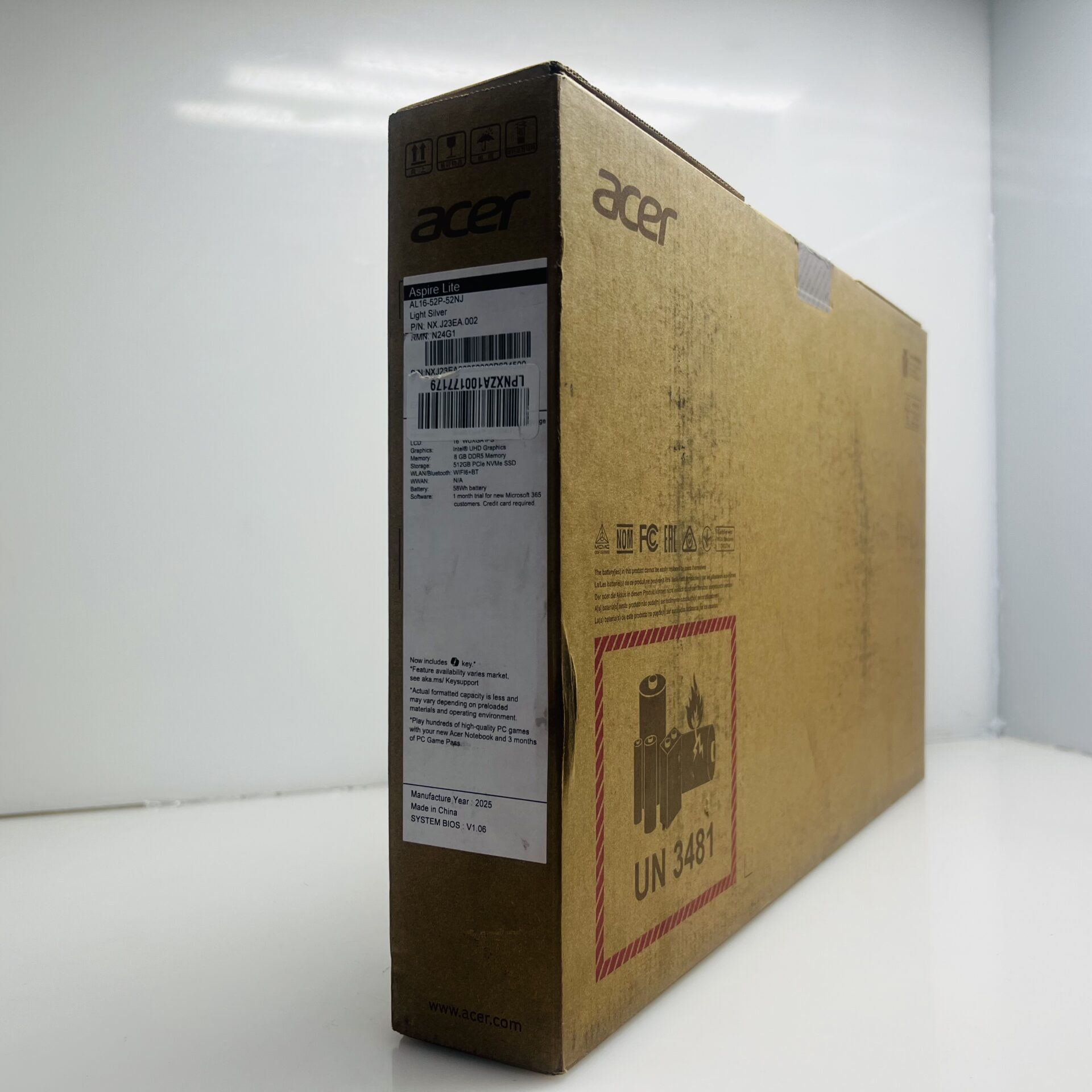Acer Aspire Lite AL16-52P "Core 5" 8GB RAM 512GB SSD Light Silver (Condition: New) - Image 3