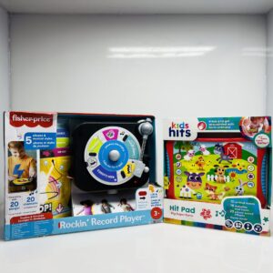 COMBO: Fisher-Price Rockin’ Record Player and Kids Hits Hit Pad Music (Condition: Excellent)