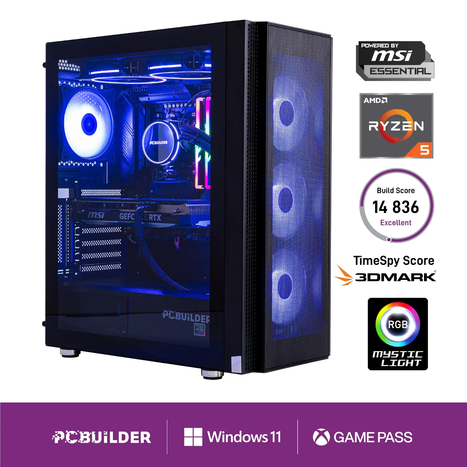 PCBuilder Ryzen 5 9600X NEXUS Windows 11 Gaming PC - Unboxed