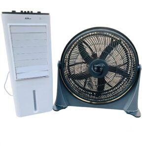 COMBO DEAL: Taurus Floor Fan 2 in 1 - 5 Blade Plastic 50cm 120W + Alva Air 12L Evaporative 3-in-1 Air Cooler | Fan | Humidifier (Condition: Good)