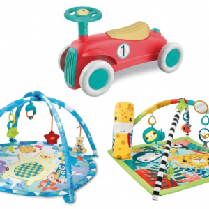 COMBO DEAL: Fisher-Price 3-in-1 Rainforest Sensory Gym + Winfun Polar Fiesta Playmat + Clementoni Baby: My First Car (Condition: Good)