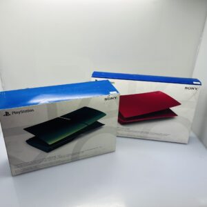 COMBO DEAL: Sony Playstation 5 Slim Console Cover Chroma Teal + Sony Playstation 5 Slim Console Cover Volcanic Red (Condition: Excellent)