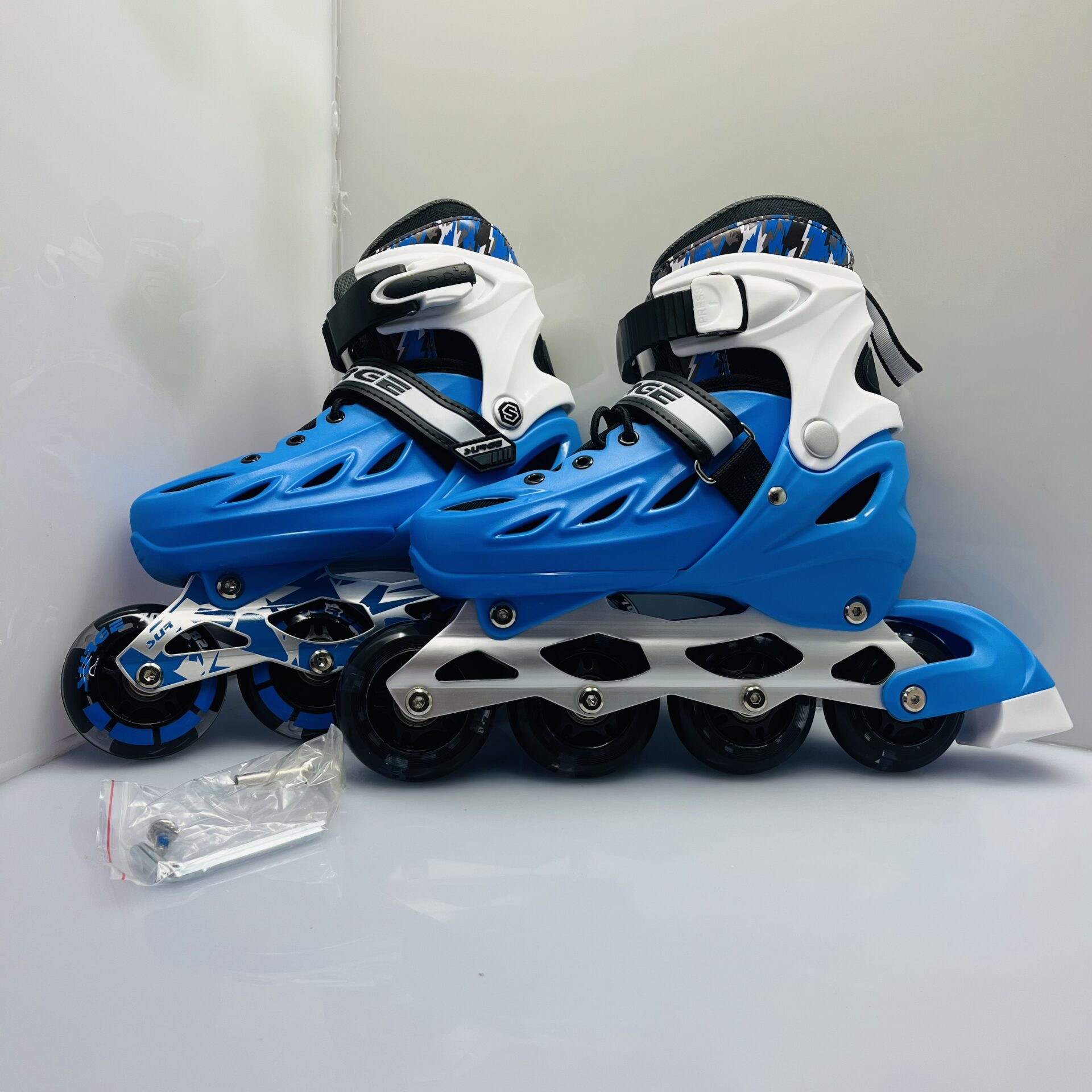 COMBO DEAL: 1x Surge Skate Tech Ignite Size 1-3 UK Rollerskates Blue + 1x Surge Skate Tech Switch Pro Size 10-13J UK Rollerskates Pink (Condition: Pristine) - Image 3