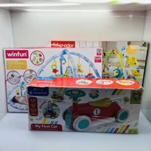 COMBO DEAL: Fisher-Price 3-in-1 Rainforest Sensory Gym + Winfun Polar Fiesta Playmat + Clementoni Baby: My First Car (Condition: Good)