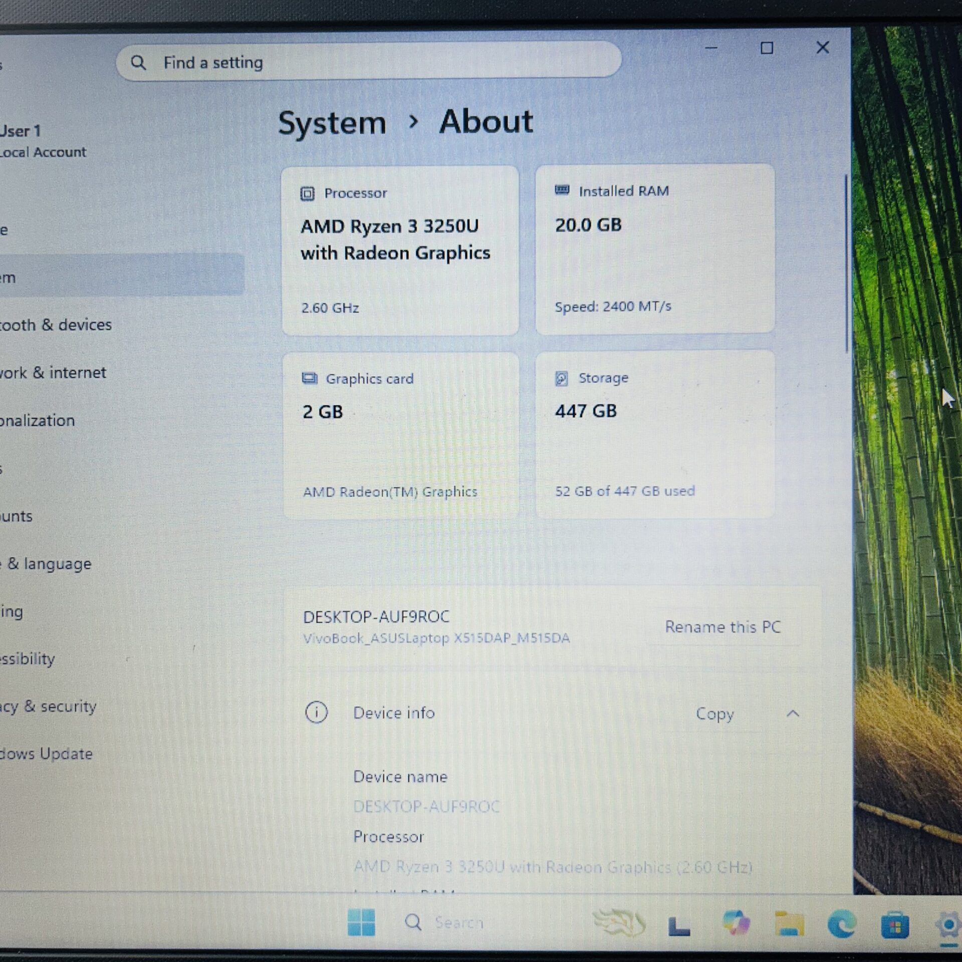 Asus VivoBook M515DA 15-inch "Ryzen 3" 2.60 GHz 3250U 20GB RAM 512GB SSD Slate Gray (Condition: Fair) - Image 12