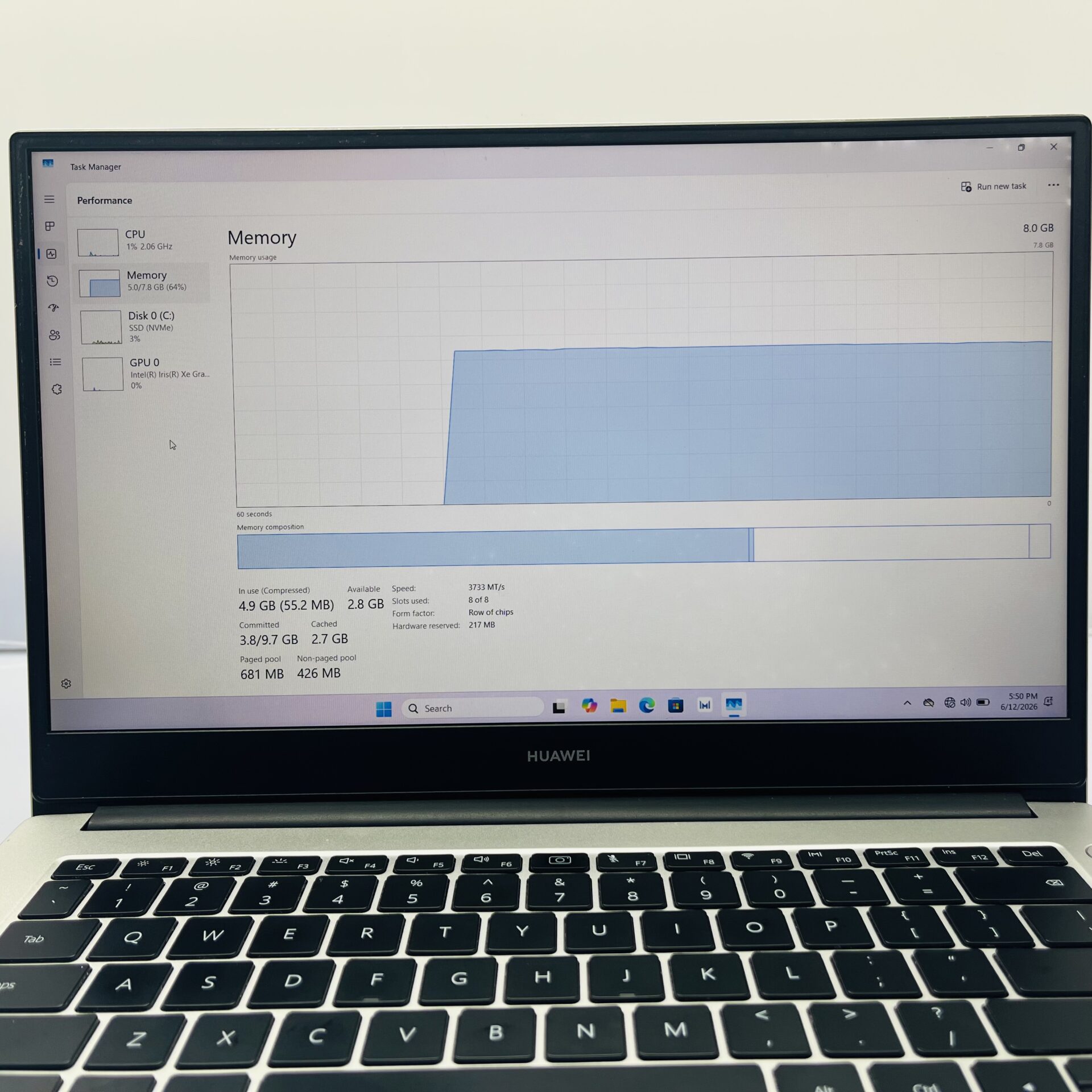 Huawei MateBook D14 "Core i5 11th Gen" 2.50GHz 8GB RAM 512GB NVMe SSD Silver - Bright Spot on Display (Condition: Good) - Image 7
