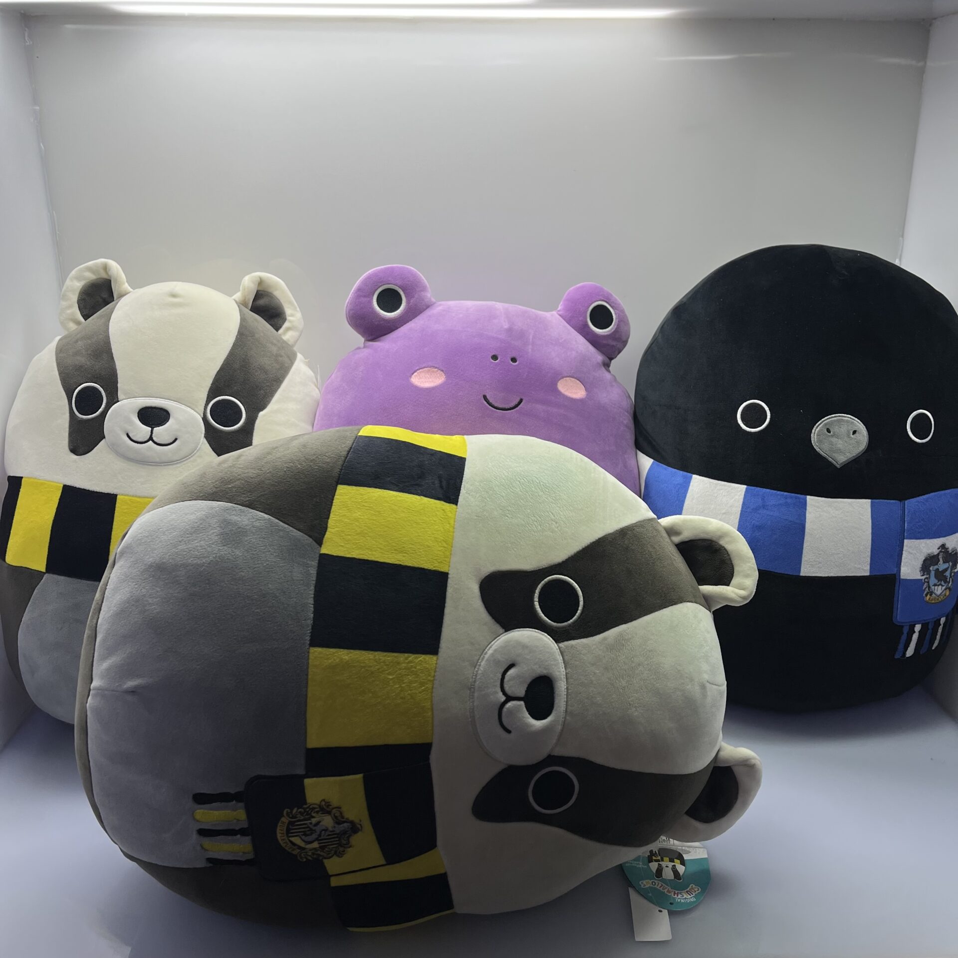 COMBO DEAL: Squishmallow Large Plush 16-inch Hufflepuff Badger, Ravenclaw Raven and Philomena Purple Toad Combo (Condition: Good) - Image 2