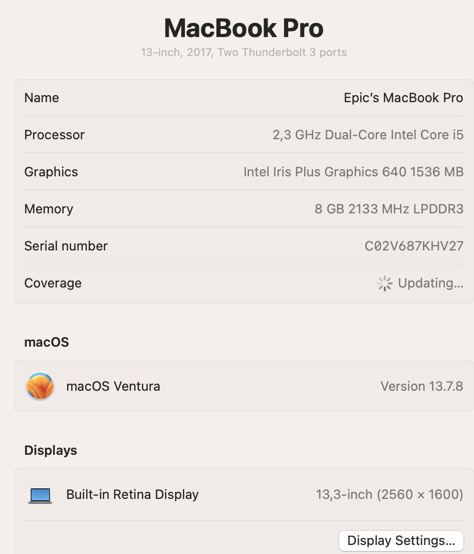 Apple MacBook Pro 13-inch "Core i5" 2.3 GHz (2017) 8GB RAM 128GB SSD Silver - Cracked LCD Panel (Condition: Good) - Image 14