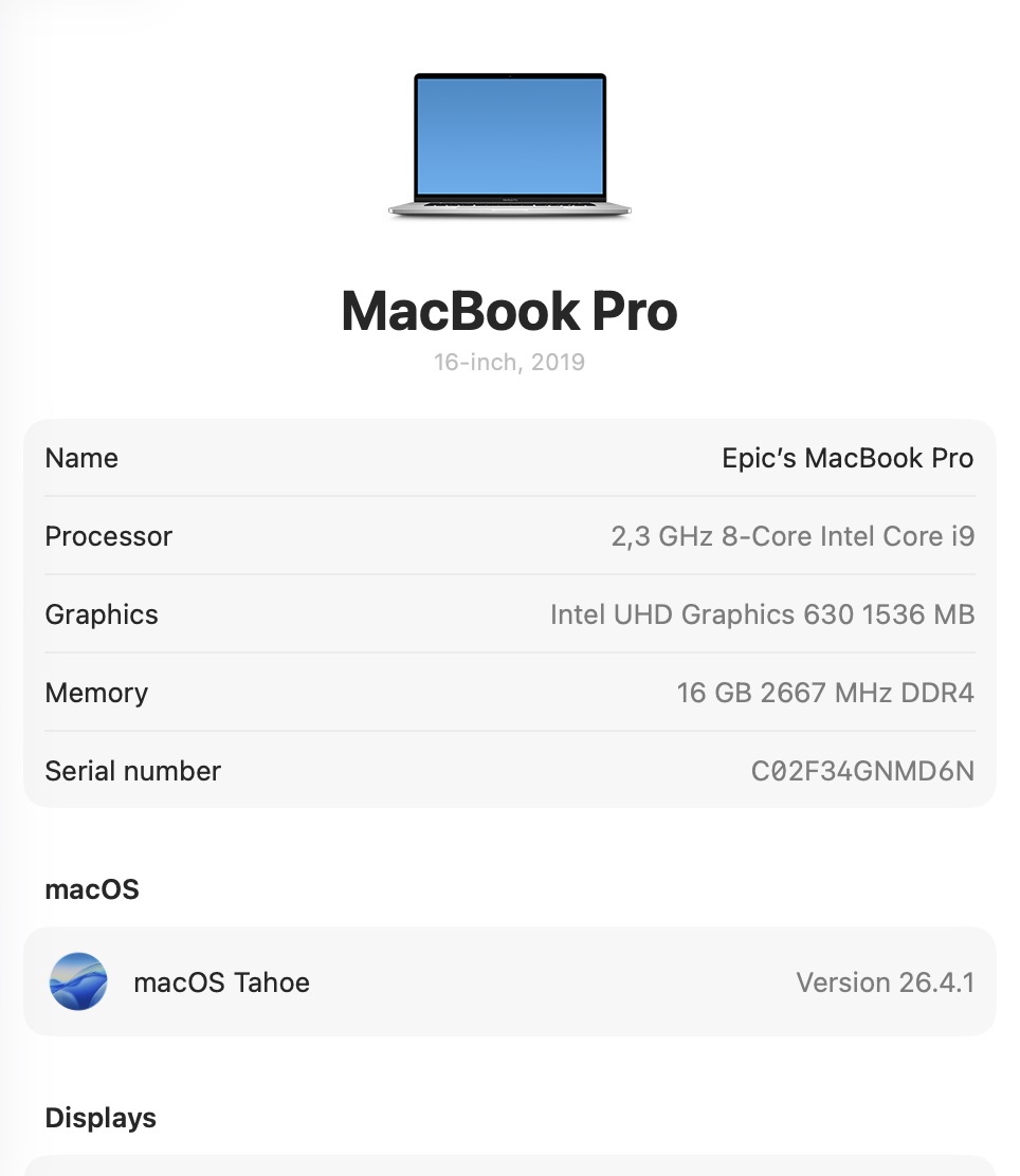 Apple MacBook Pro 16-inch (2019) "Intel Core i7" 16GB RAM 1TB SSD Silver - Cracked LCD (Condition: Good) - Image 11