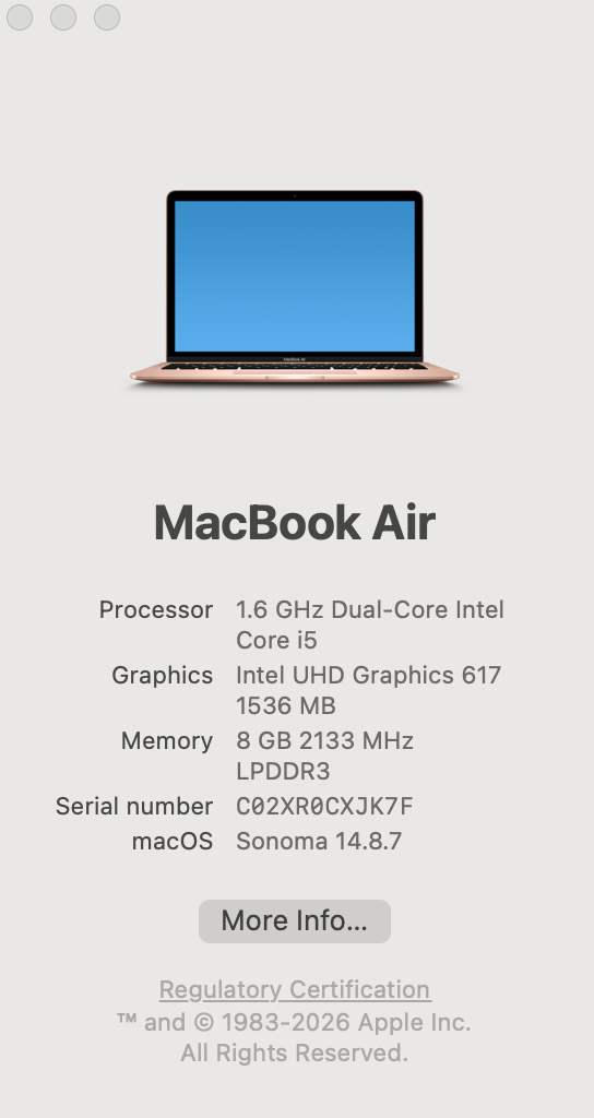 Apple MacBook Air 13-inch "Core i5" 1.6GHz 8GB RAM 128GB SSD Gold (Condition: Good) - Image 11
