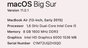 Apple MacBook Air 13-inch (Early 2015) Core i5 1.6GHz 128GB SSD 8GB RAM Silver (Condition: Good) - Image 11