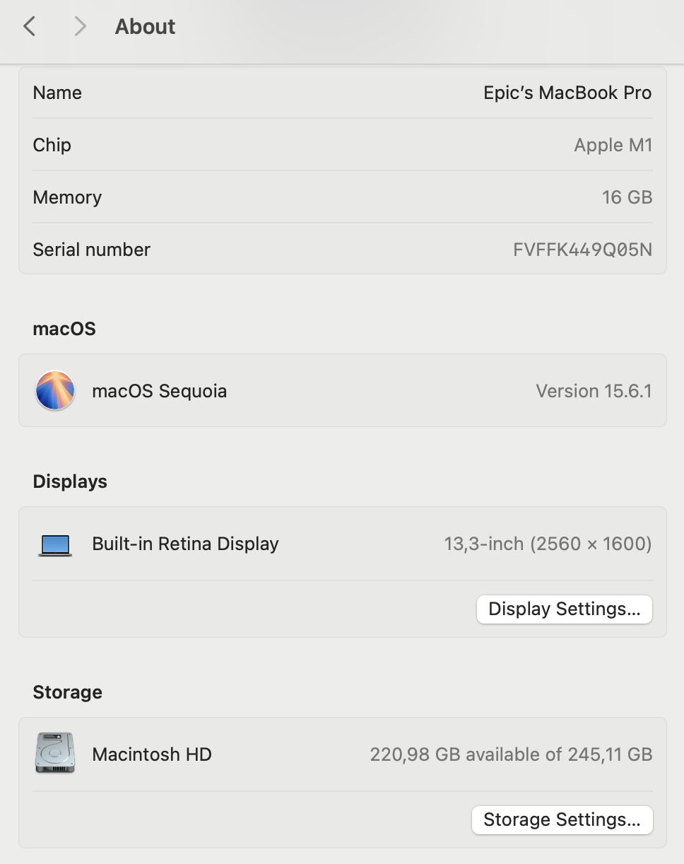 Apple MacBook Pro “M1” 13-Inch 8 CPU/ 8 GPU (2020) 16GB RAM 256GB SSD Space Gray (Condition: Good) - Image 17