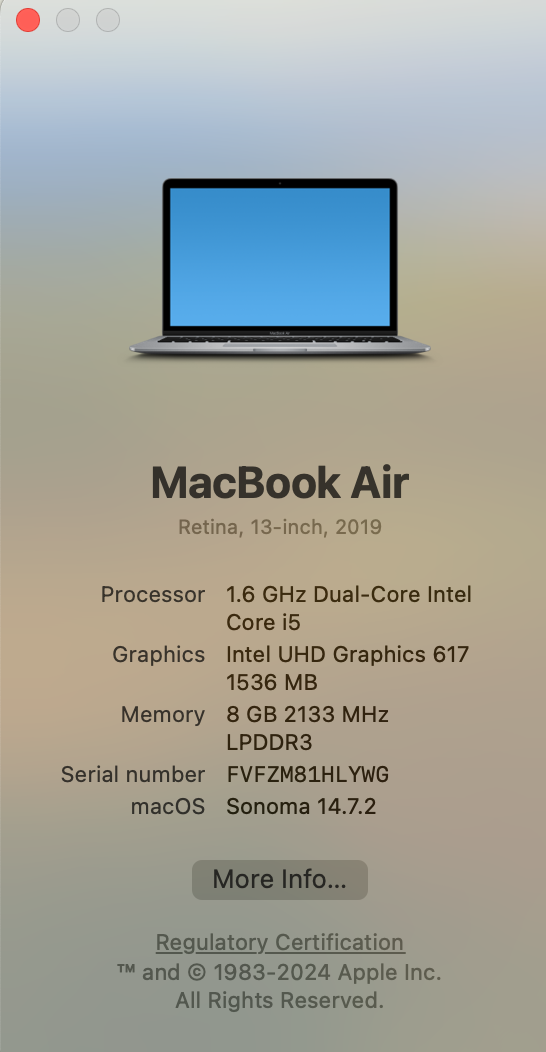 Apple MacBook Air 13-inch "Core i5" (Retina, 2019) 1.6 GHz 8GB RAM 128GB SSD Space Gray (Condition: Good) - Image 11