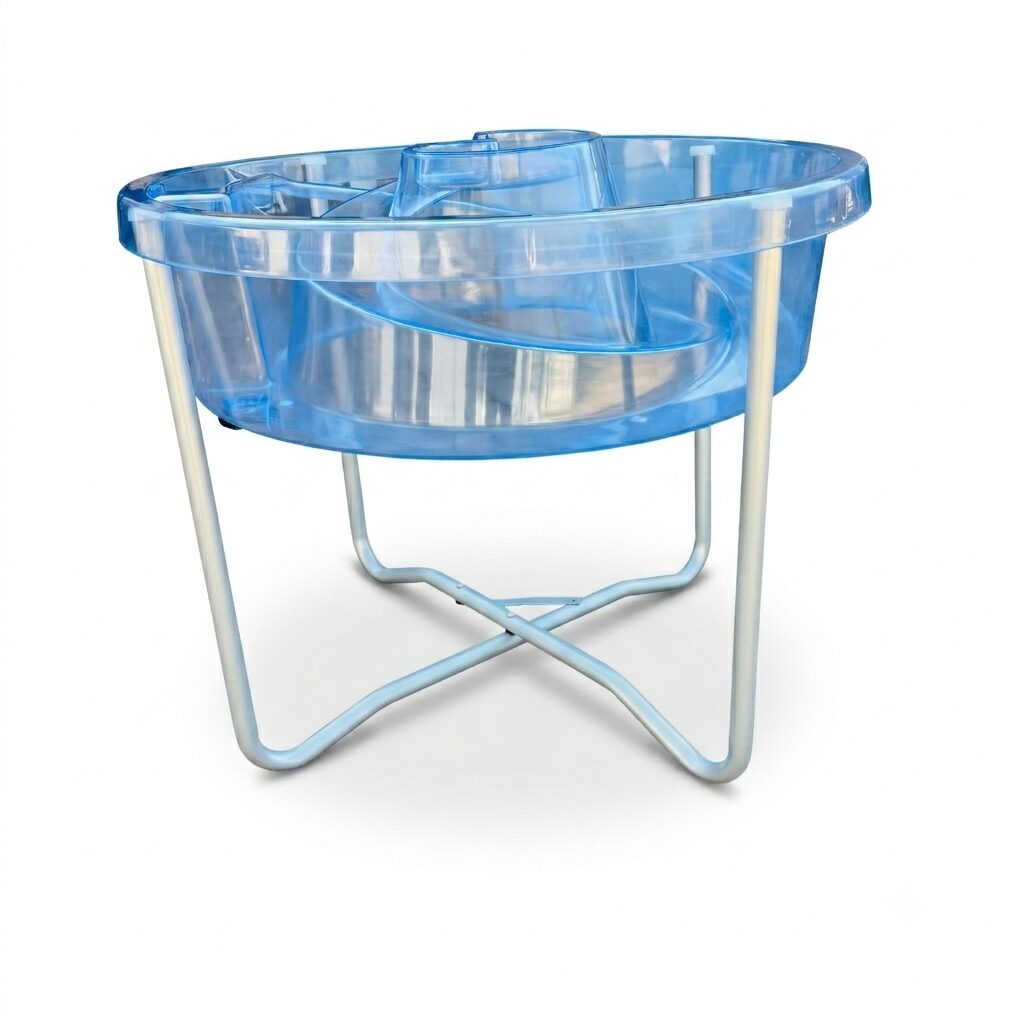 EDX Education Round Water Tray with Lid 75cm Blue - 2 Foot Fittings Broken (Condition: Good) - Image 3