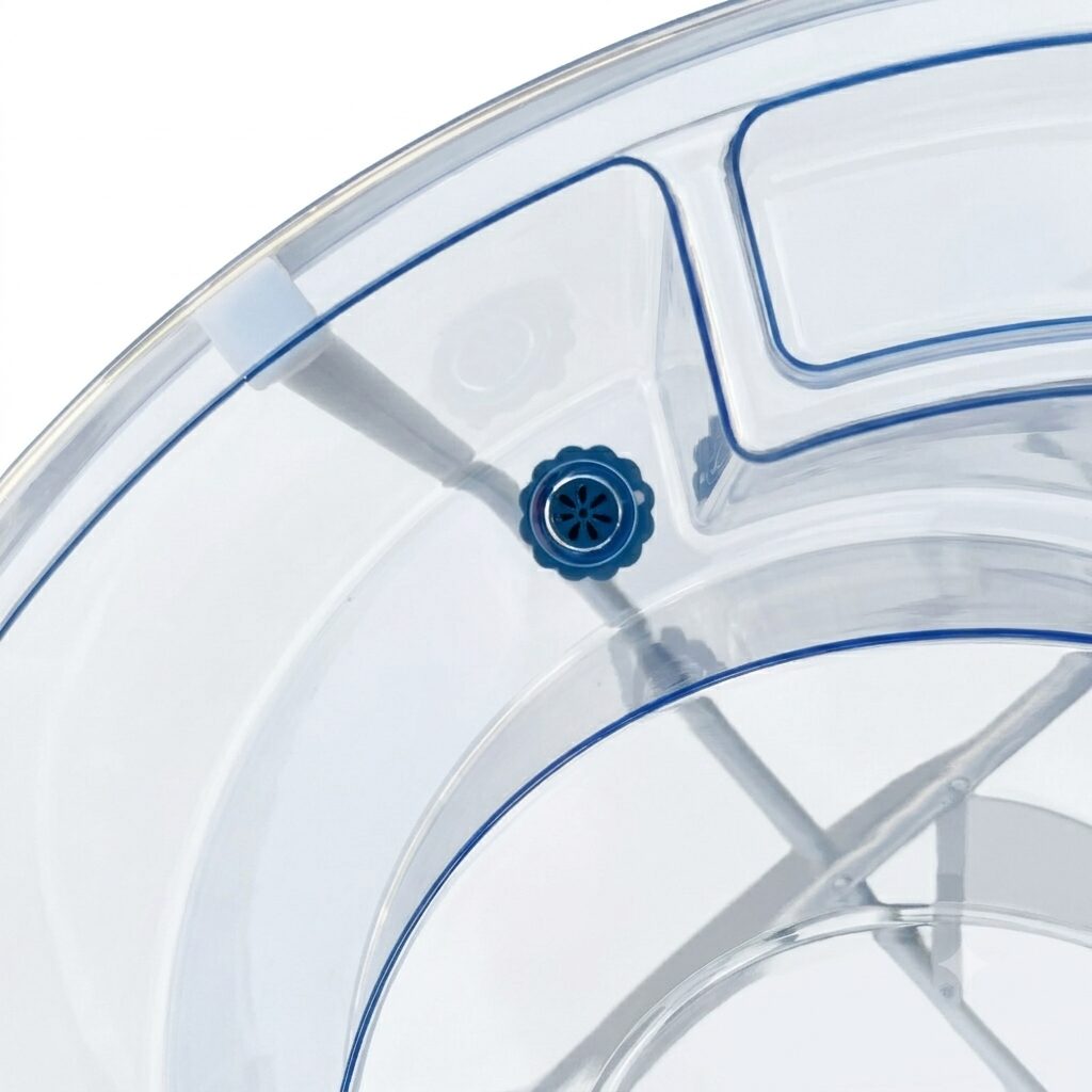 EDX Education Round Water Tray with Lid 75cm Blue - 2 Foot Fittings Broken (Condition: Good) - Image 6
