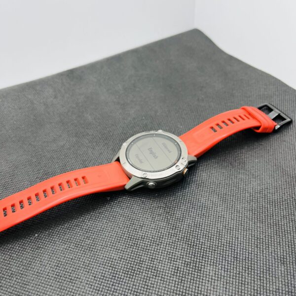 Garmin Fenix 6 Sapphire 47mm Titanium with Ember Orange Band (Condition: Good) - Image 6